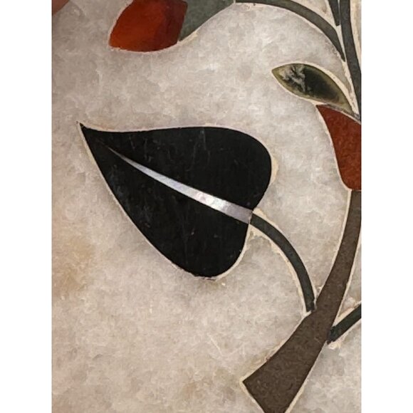 Handcrafted Stone Inlay Floral Art Panel Featuring Agate Carnelian Lapis Lazuli - Picture 4 of 6